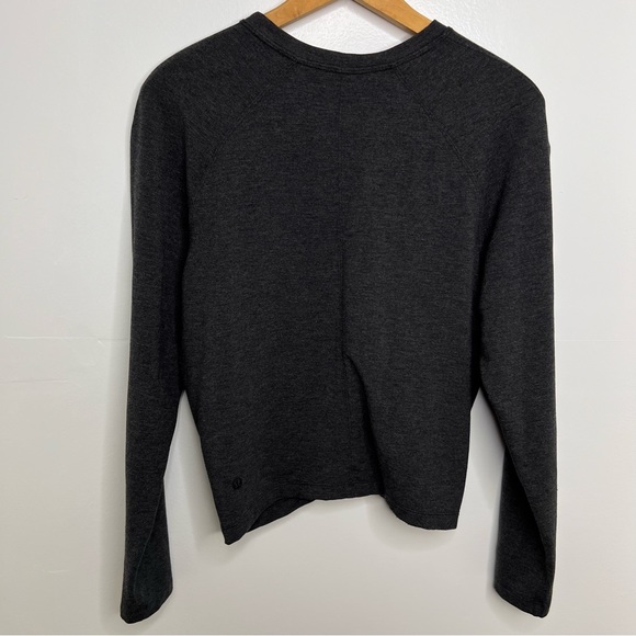 LULULEMON Heathered Mod Black Tuck & Gather Pullover Sweatshirt - Picture 4 of 5